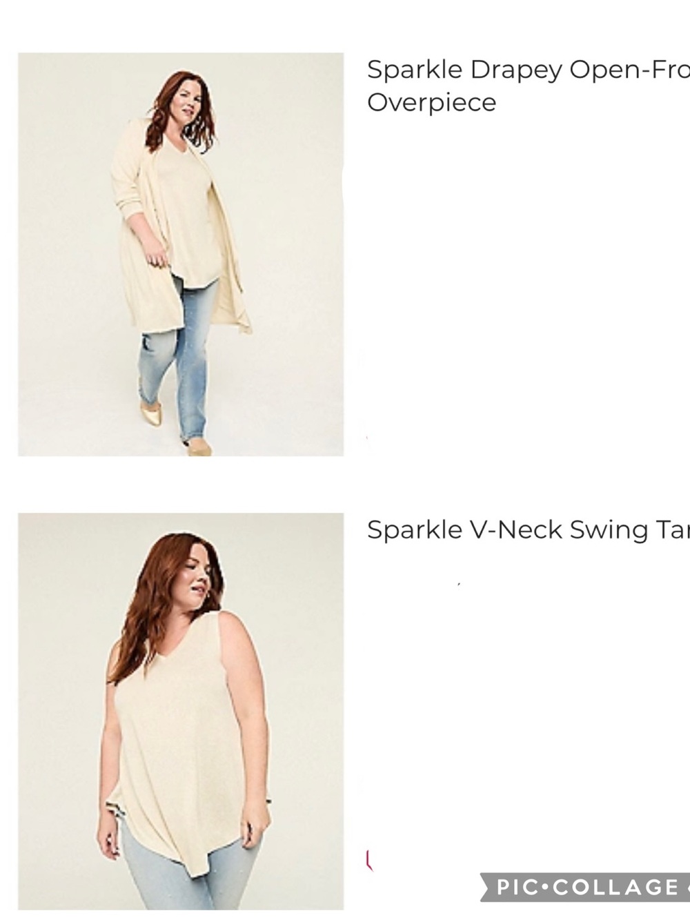 Gold Shimmer Open-Front Drape Cardigan and Tank Set
